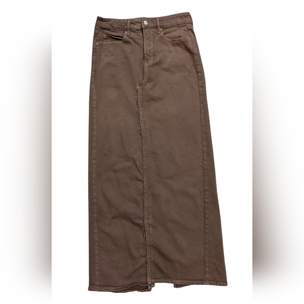Old Navy Woman's Maxi Denim Skirt Brown Size 4